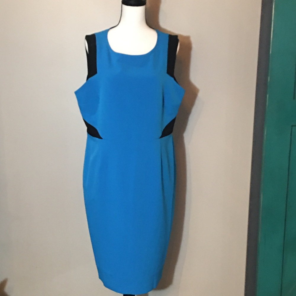 Jones Studio Bright Blue & Black Dress Size 16
